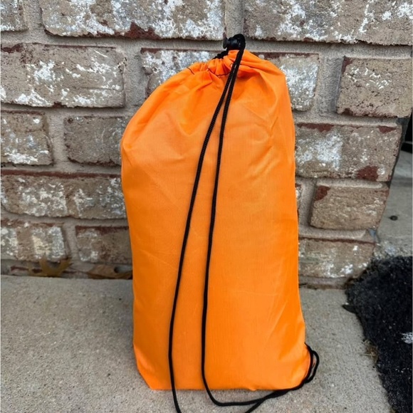 Inflatable Black and Orange Lounger black/orange nylon portable lounge chair - Picture 3 of 4